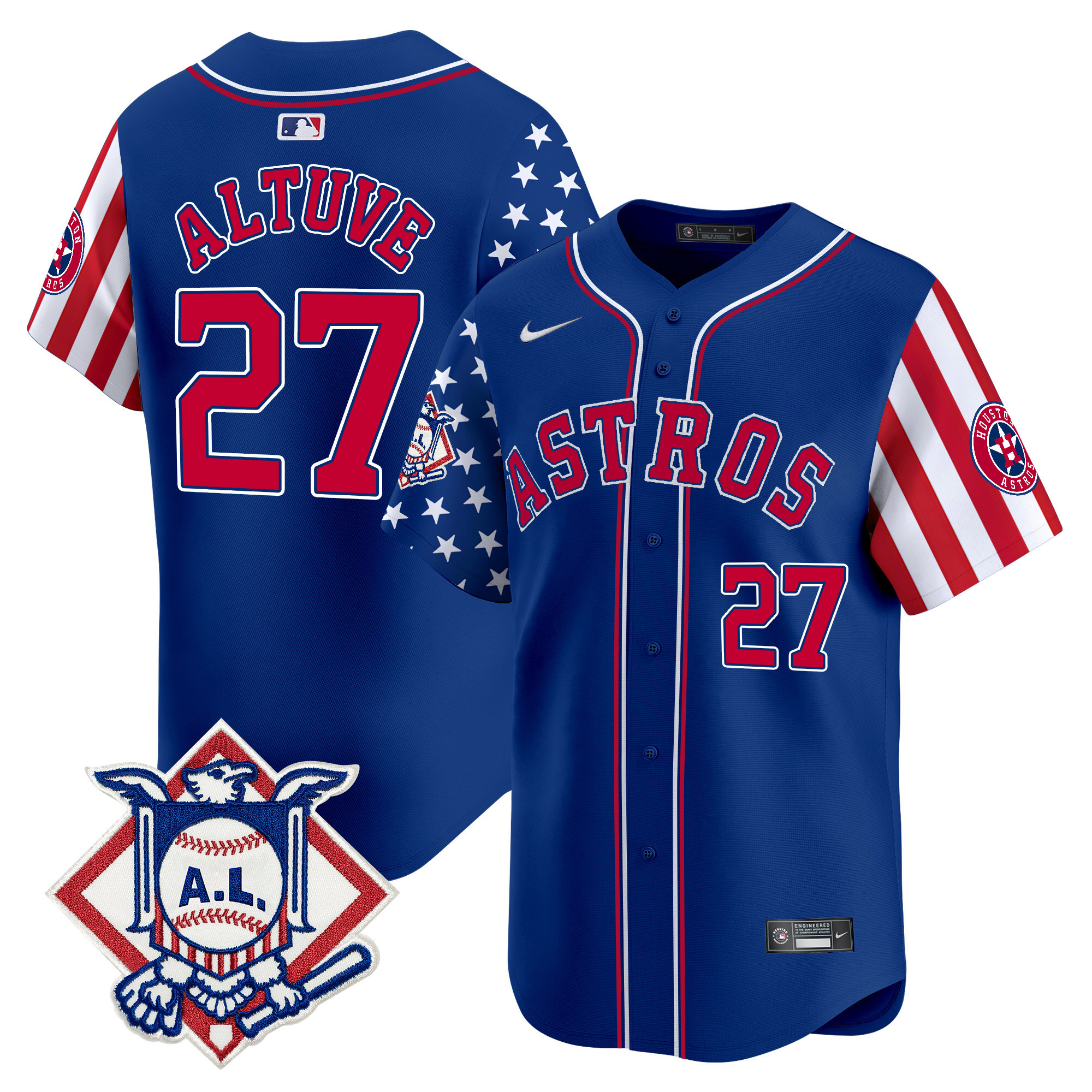 Men's Astros 2024 Fourth of July Vapor Premier Limited Jersey V2 - All Stitched