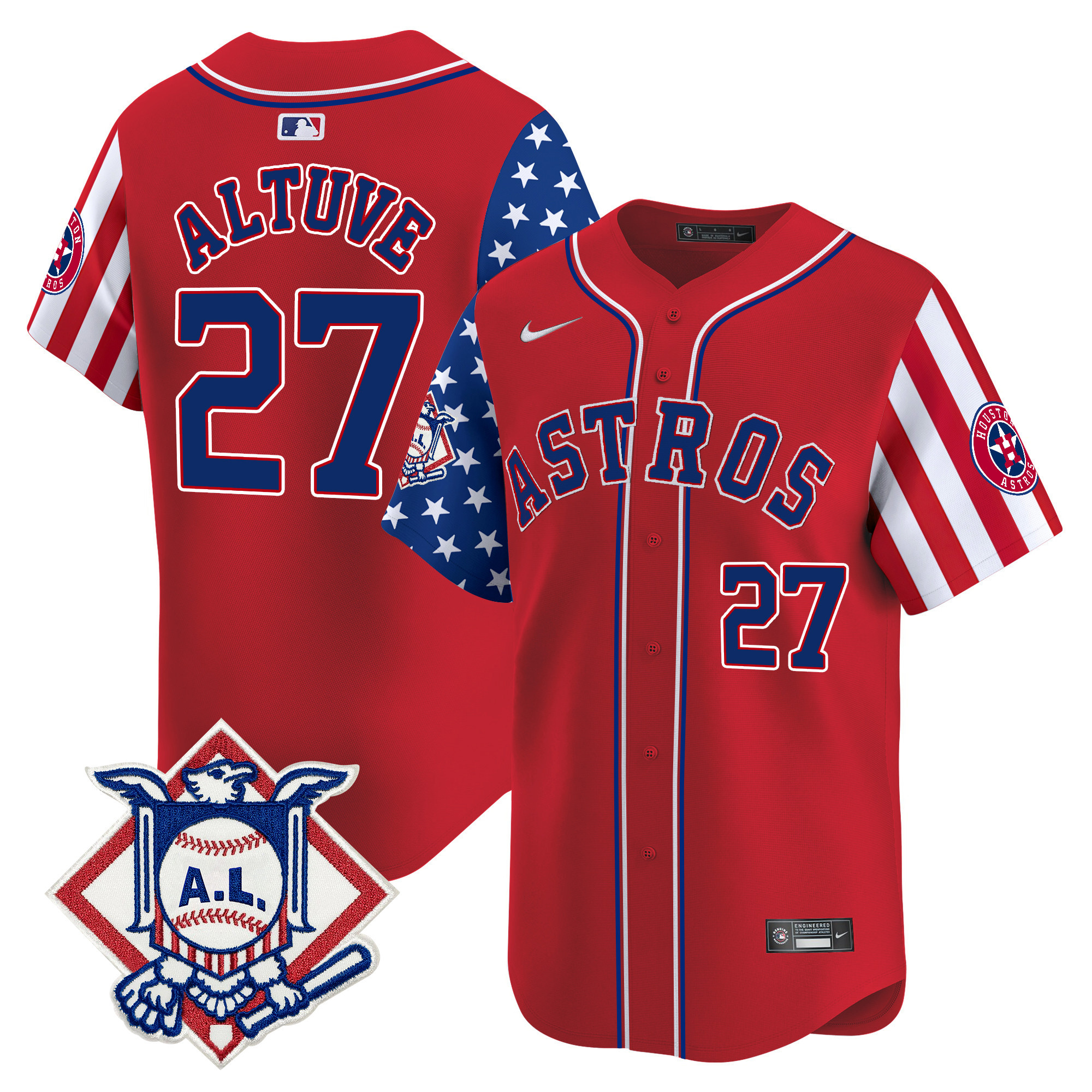 Men's Astros 2024 Fourth of July Vapor Premier Limited Jersey V2 - All Stitched