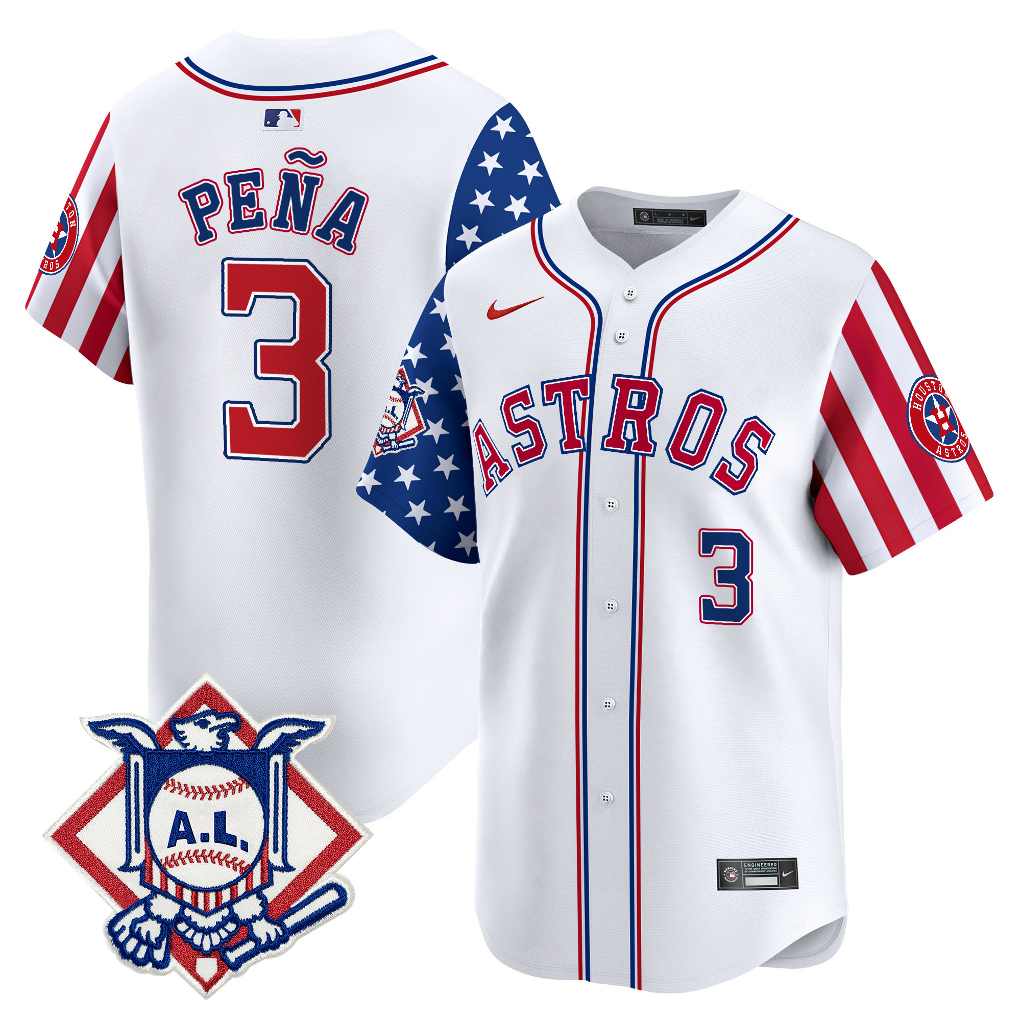 Men's Astros 2024 Fourth of July Vapor Premier Limited Jersey V2 - All Stitched