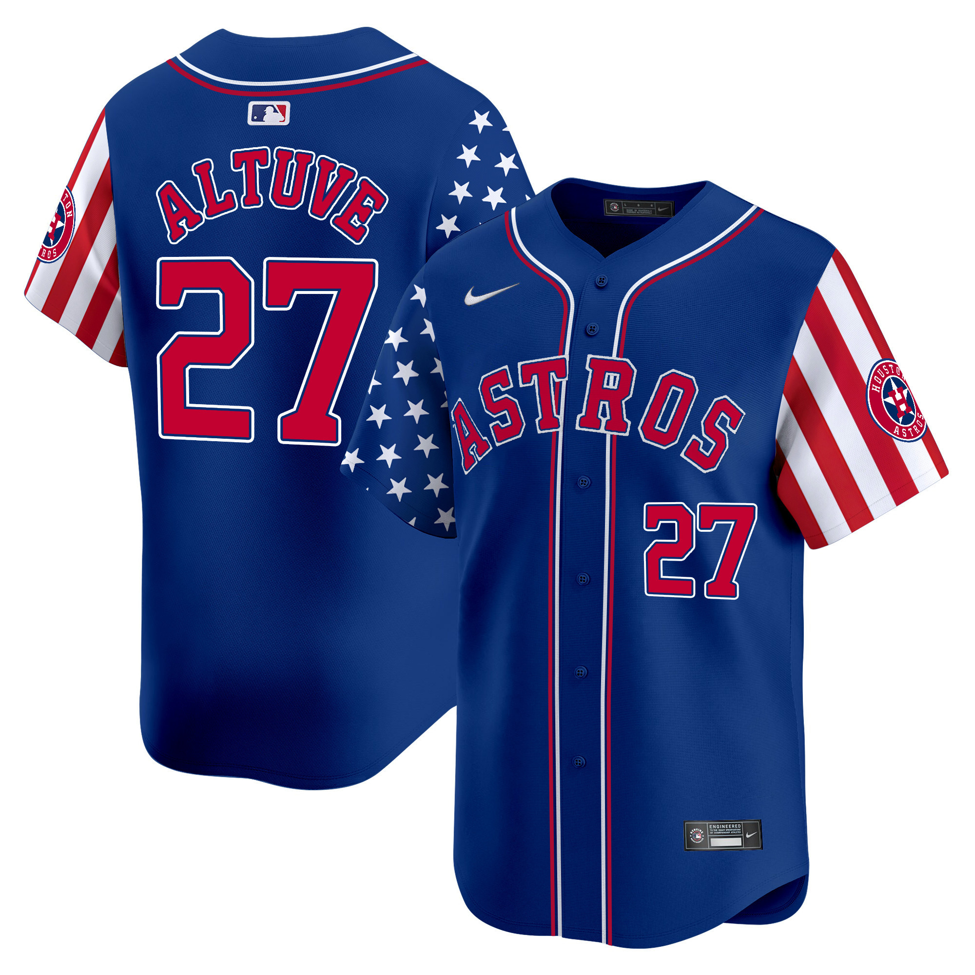 Men's Astros 2024 Independence Day Vapor Premier Limited Jersey - All Stitched