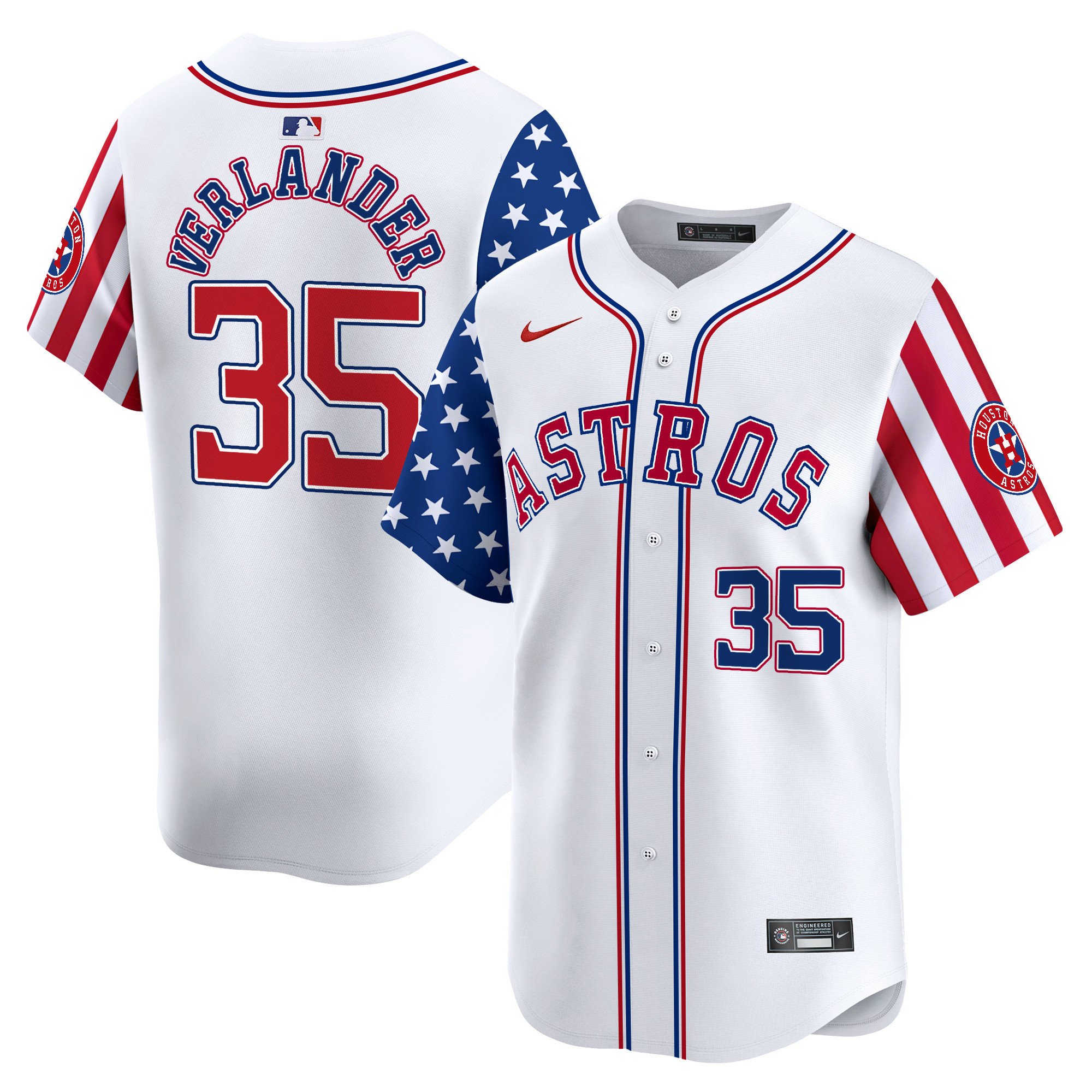 Men's Astros 2024 Independence Day Vapor Premier Limited Jersey - All Stitched