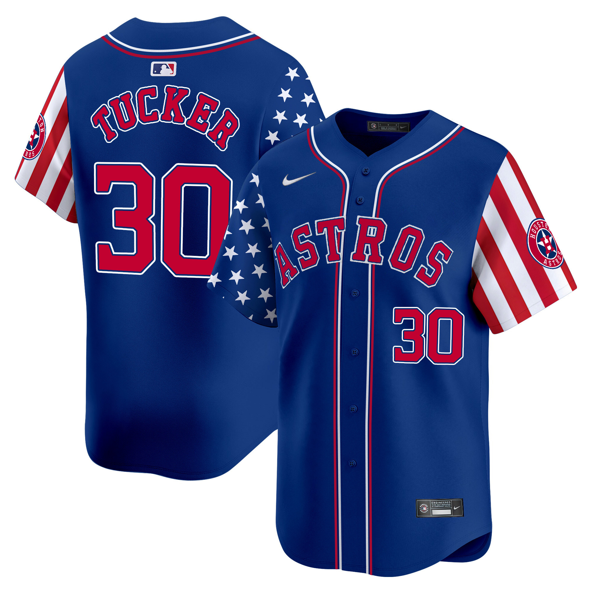 Men's Astros 2024 Independence Day Vapor Premier Limited Jersey - All Stitched