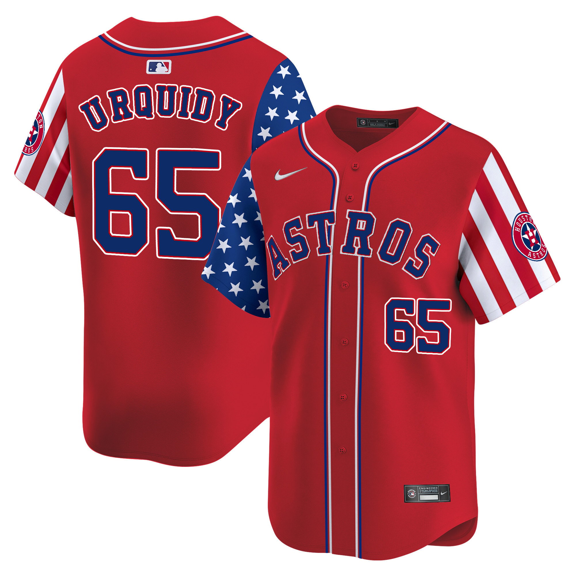 Men's Astros 2024 Independence Day Vapor Premier Limited Jersey - All Stitched