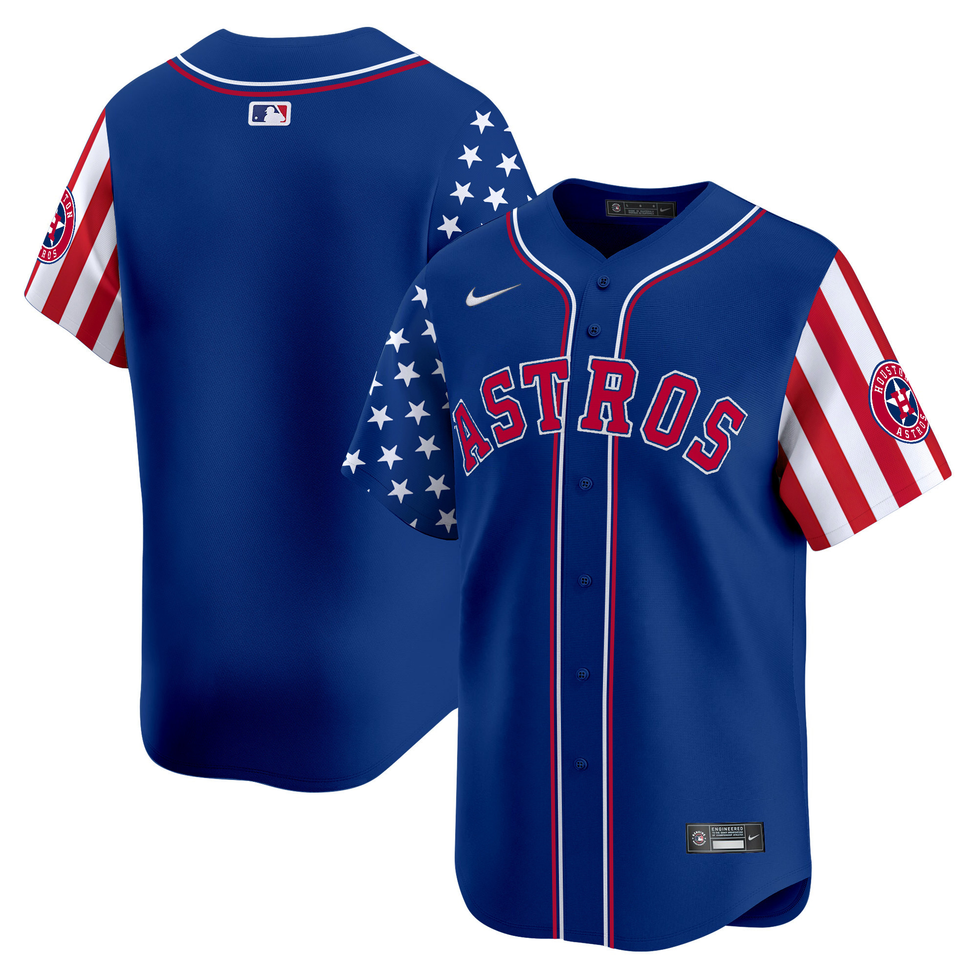 Men's Astros 2024 Independence Day Vapor Premier Limited Jersey - All Stitched