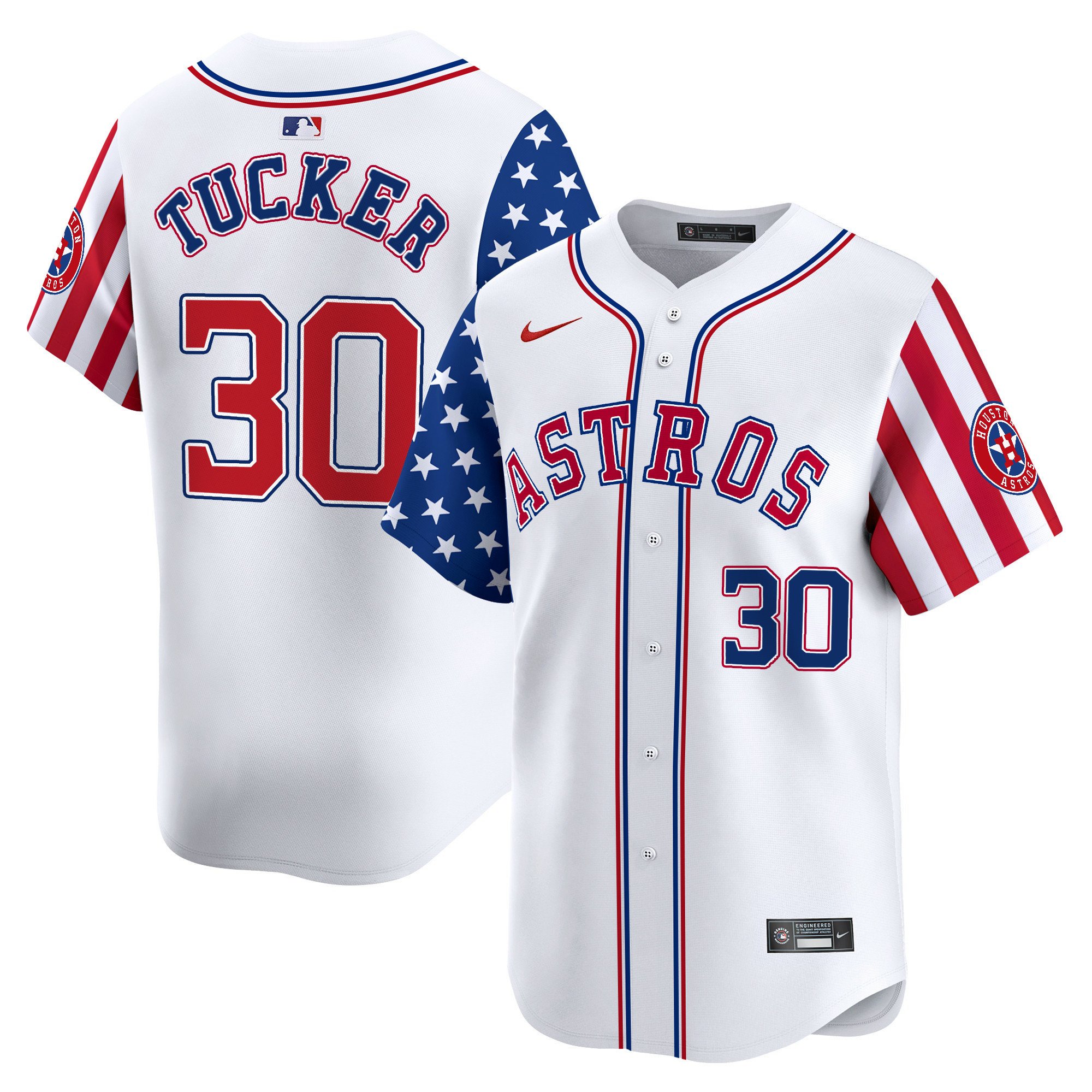Men's Astros 2024 Independence Day Vapor Premier Limited Jersey - All Stitched