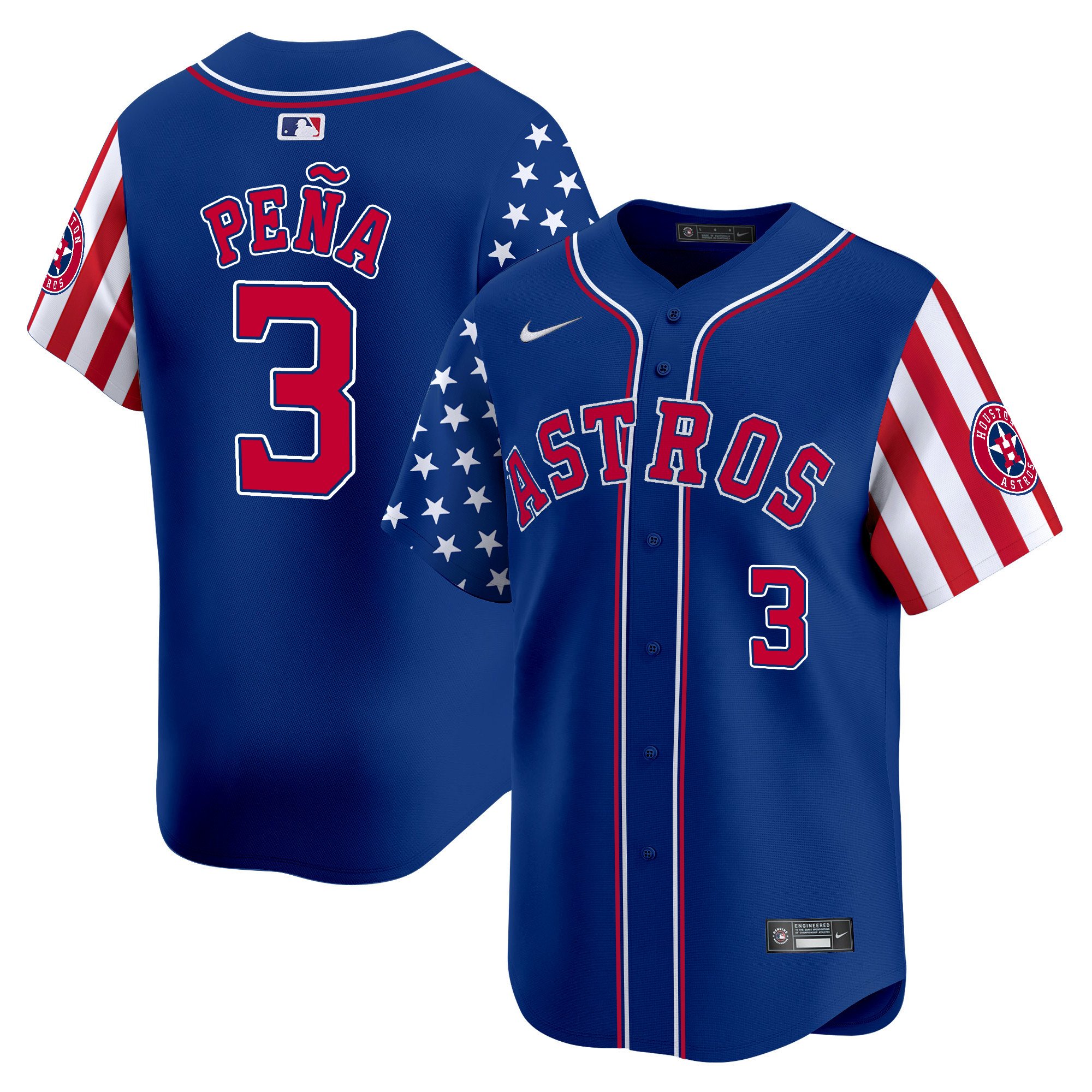 Men's Astros 2024 Independence Day Vapor Premier Limited Jersey - All Stitched