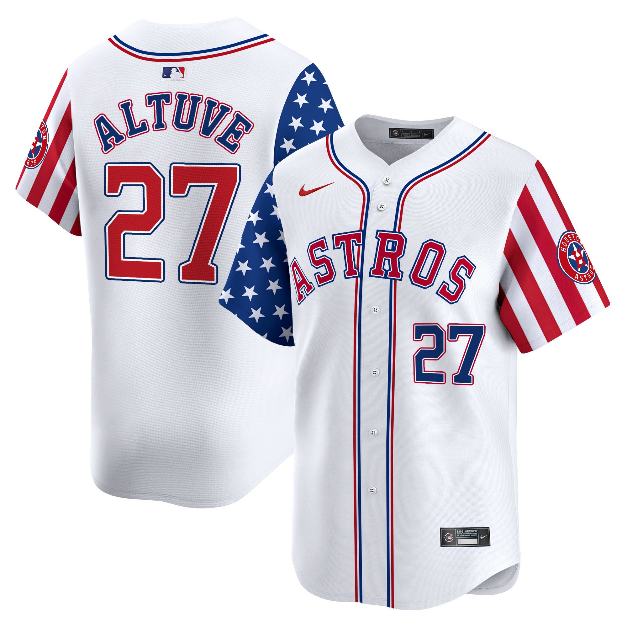 Men's Astros 2024 Independence Day Vapor Premier Limited Jersey - All Stitched