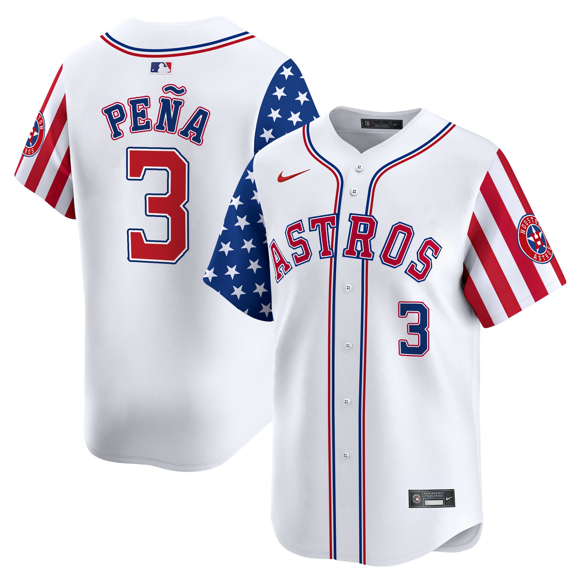 Men's Astros 2024 Independence Day Vapor Premier Limited Jersey - All Stitched