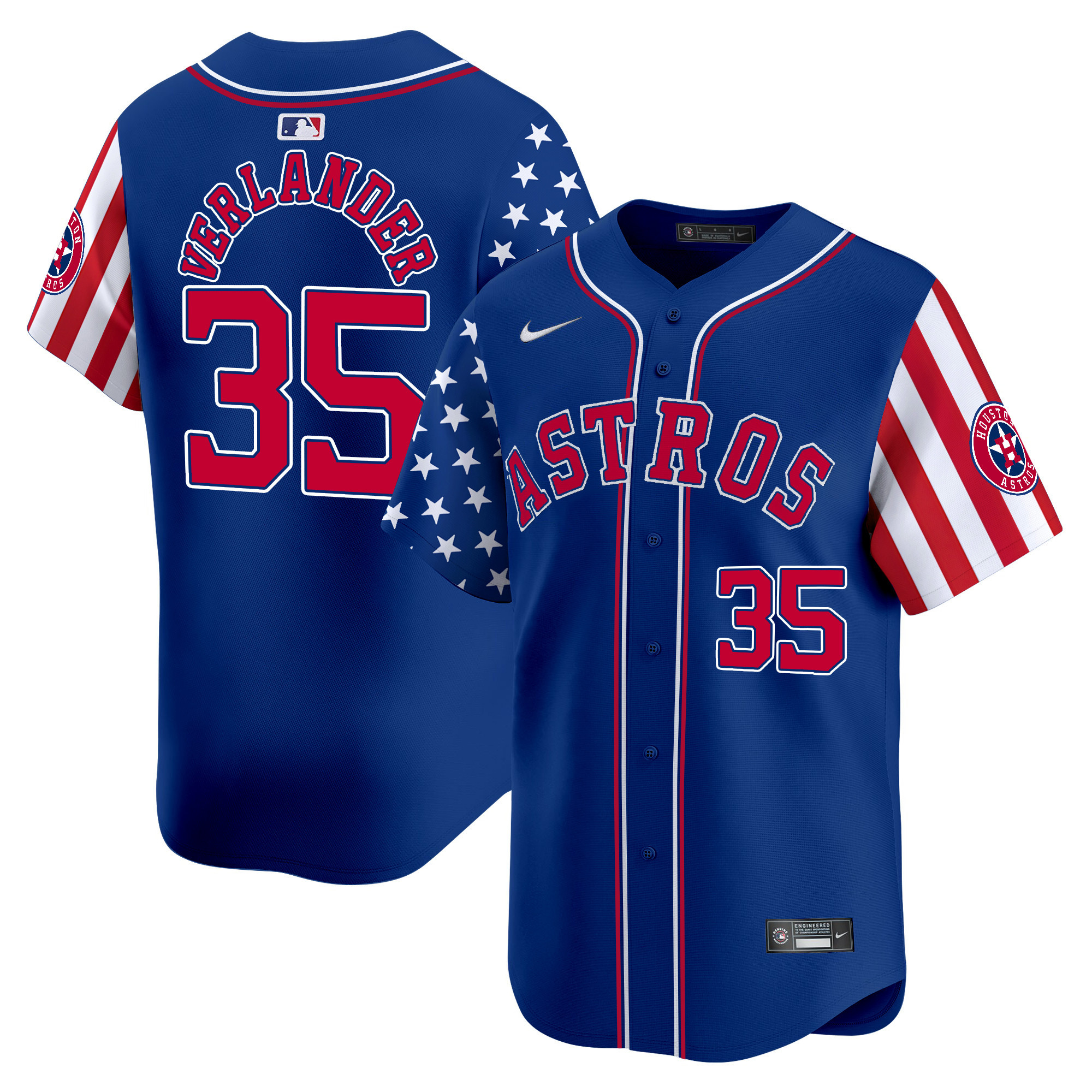 Men's Astros 2024 Independence Day Vapor Premier Limited Jersey - All Stitched