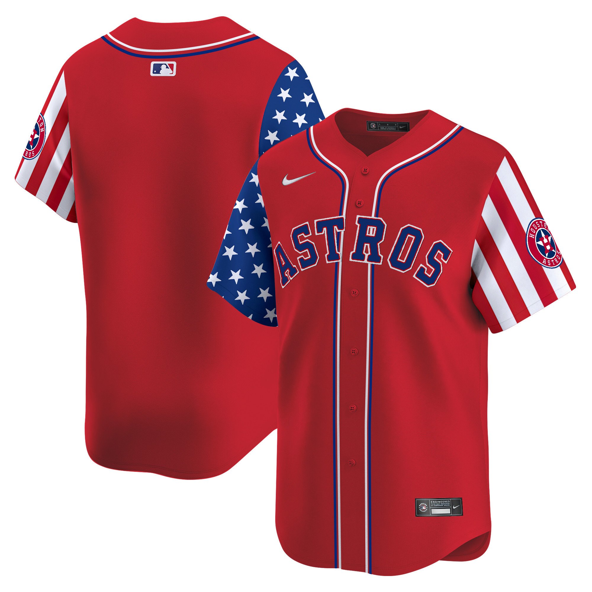 Men's Astros 2024 Independence Day Vapor Premier Limited Jersey - All Stitched