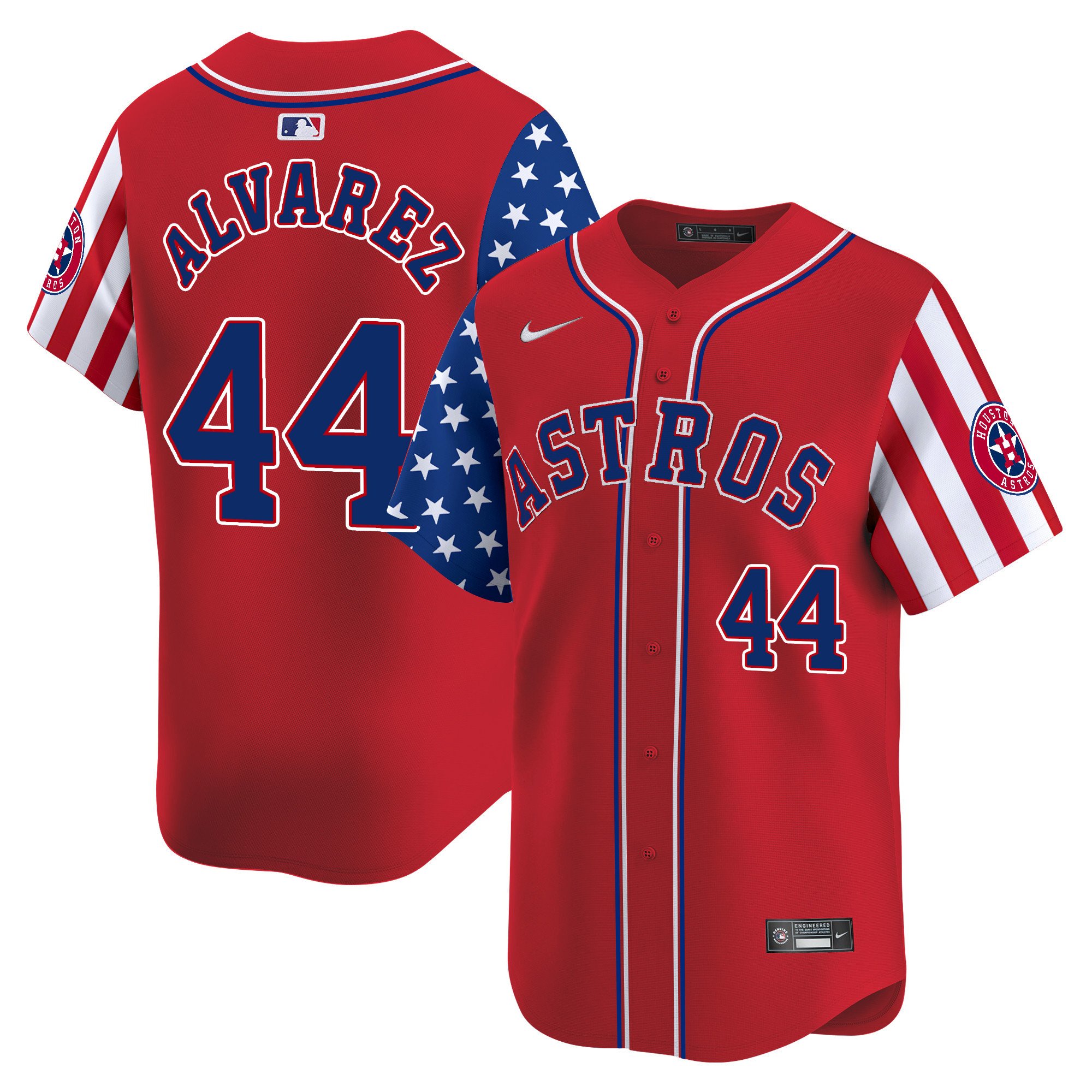 Men's Astros 2024 Independence Day Vapor Premier Limited Jersey - All Stitched