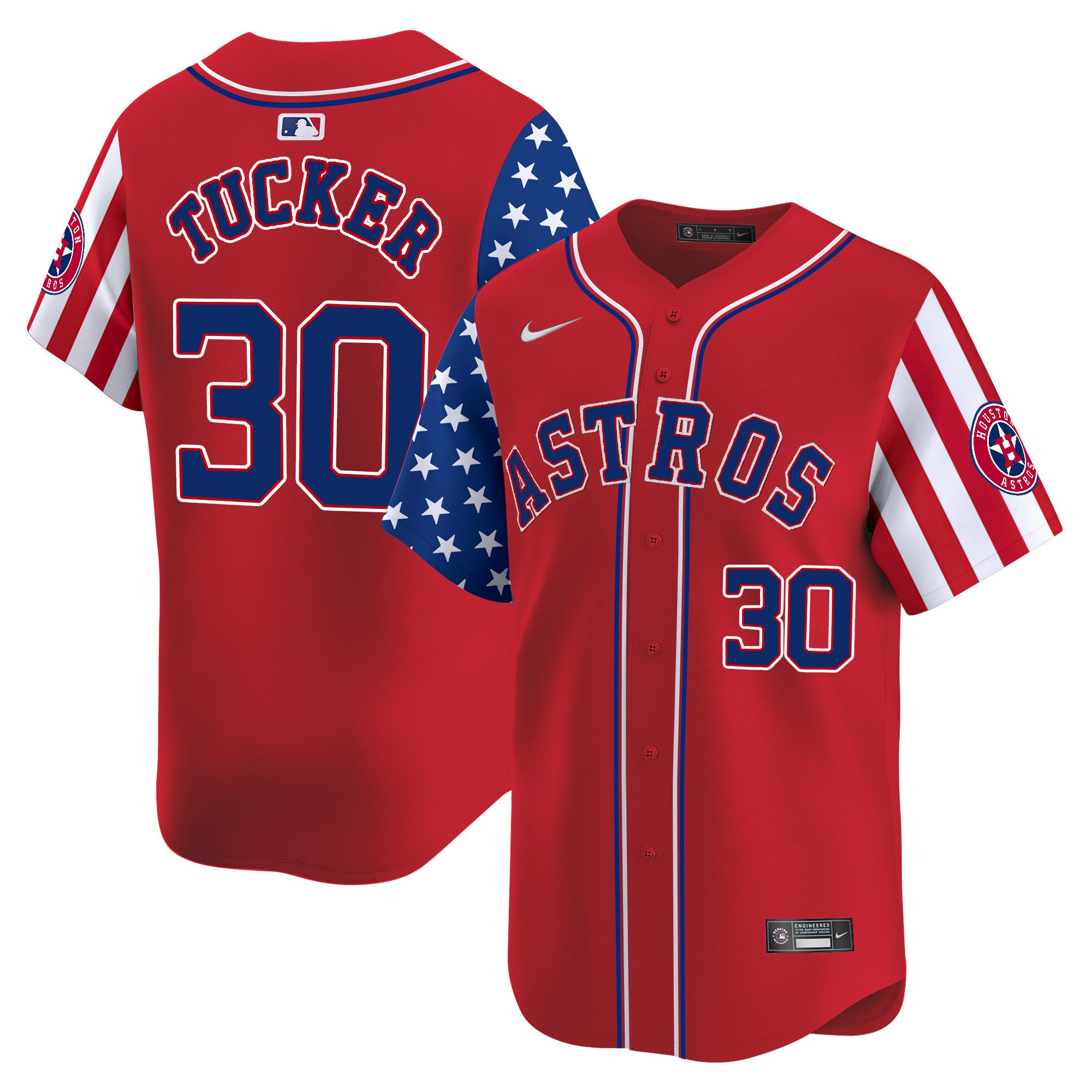 Men's Astros 2024 Independence Day Vapor Premier Limited Jersey - All Stitched