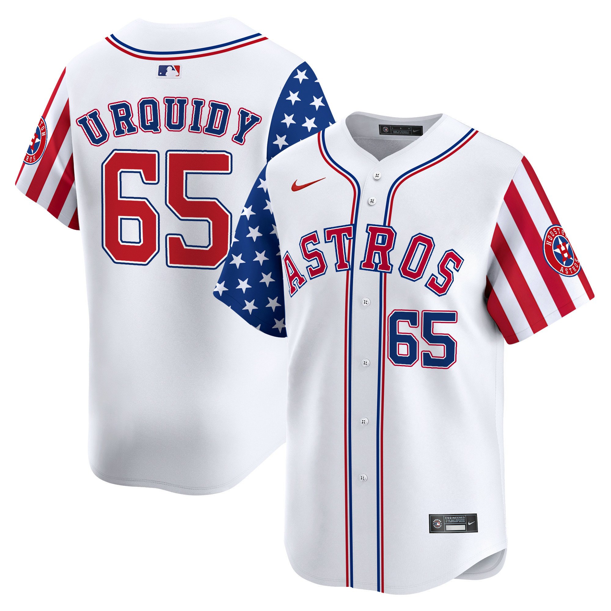 Men's Astros 2024 Independence Day Vapor Premier Limited Jersey - All Stitched