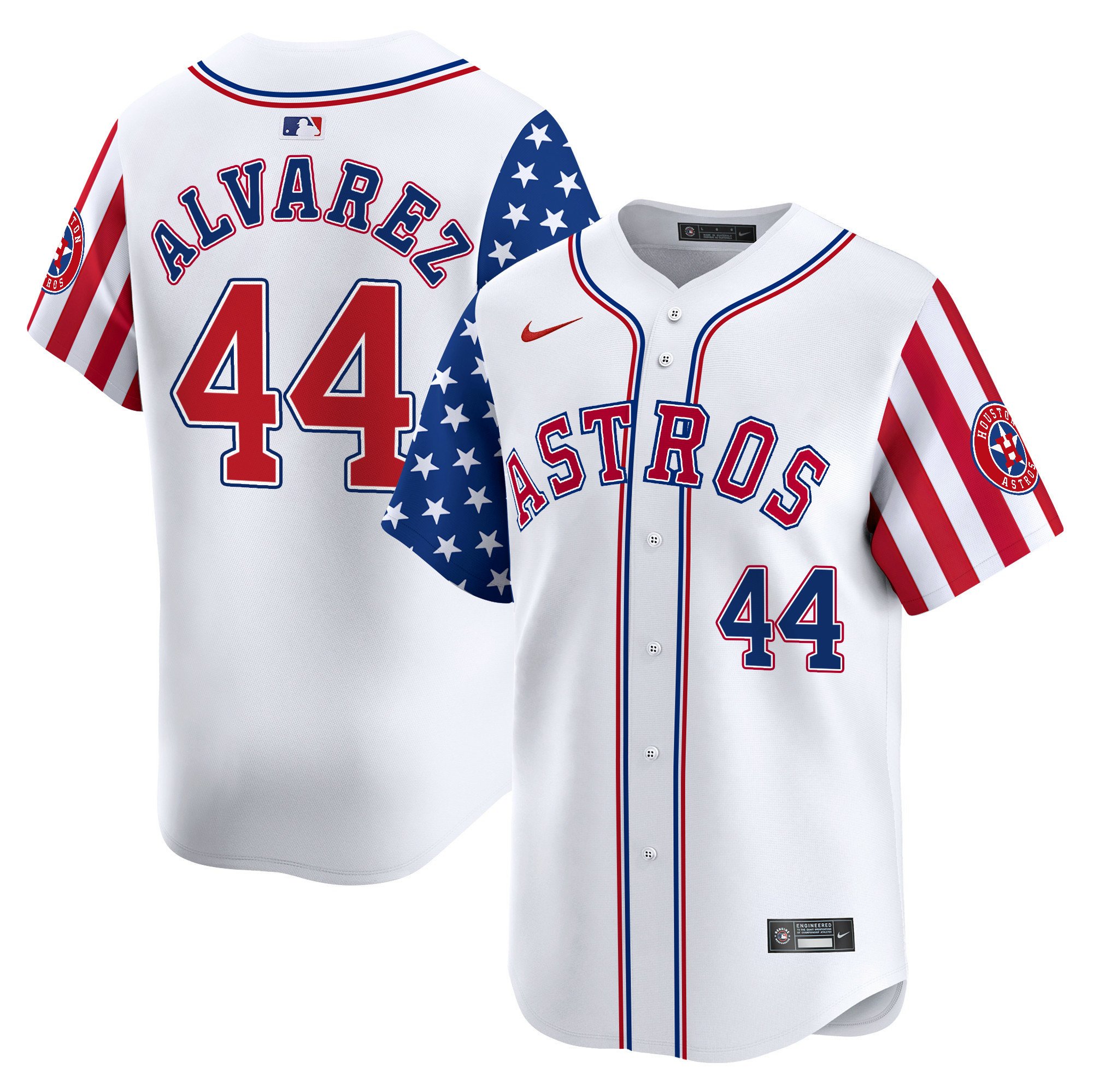 Men's Astros 2024 Independence Day Vapor Premier Limited Jersey - All Stitched