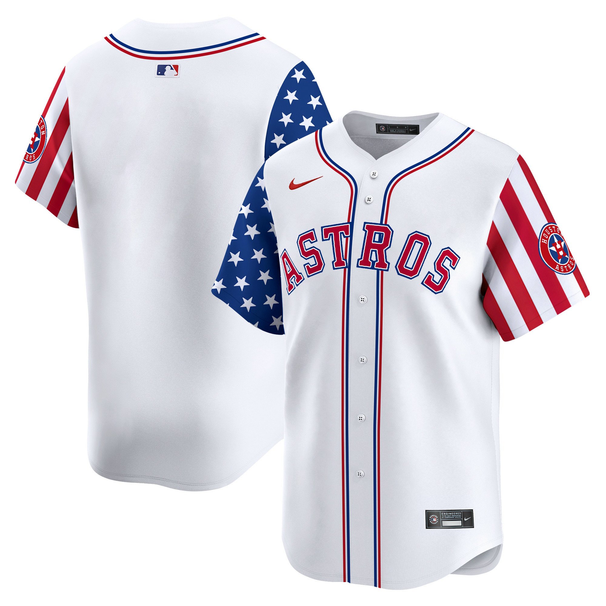 Men's Astros 2024 Independence Day Vapor Premier Limited Jersey - All Stitched