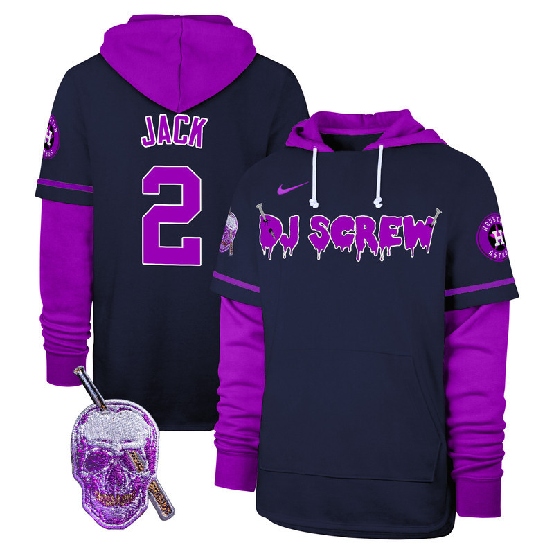 Men's Astros DJ Screw Shortstop Pullover Hoodie - All Stitched