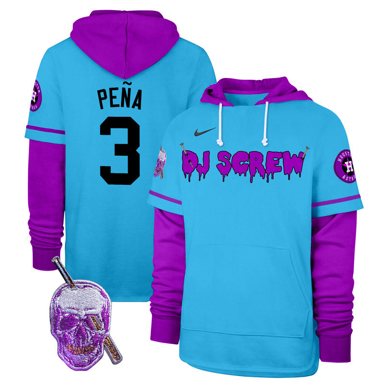 Men's Astros DJ Screw Shortstop Pullover Hoodie - All Stitched