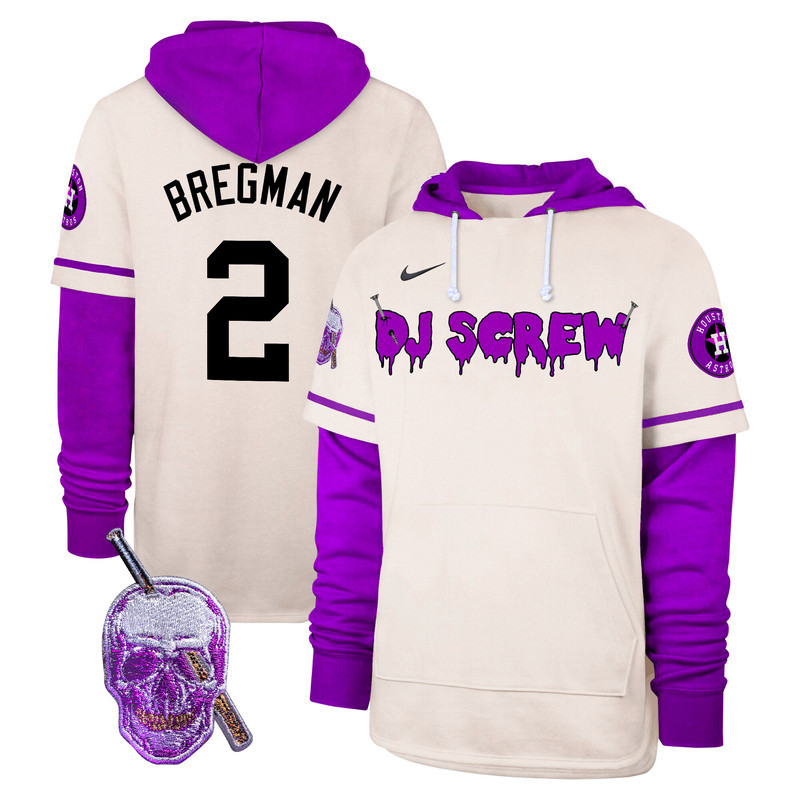 Men's Astros DJ Screw Shortstop Pullover Hoodie - All Stitched