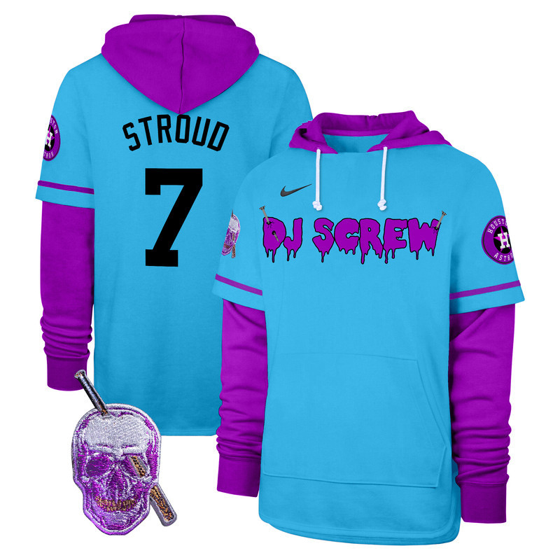 Men's Astros DJ Screw Shortstop Pullover Hoodie - All Stitched