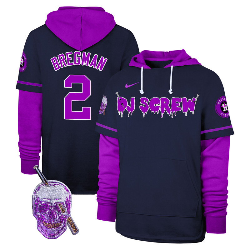 Men's Astros DJ Screw Shortstop Pullover Hoodie - All Stitched