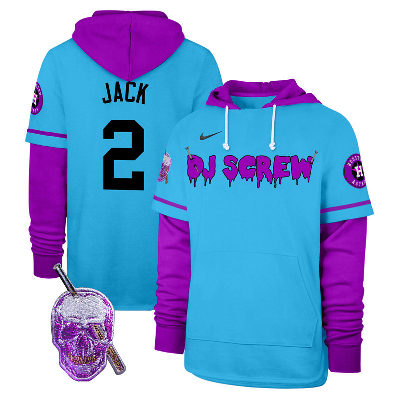 Men's Astros DJ Screw Shortstop Pullover Hoodie - All Stitched