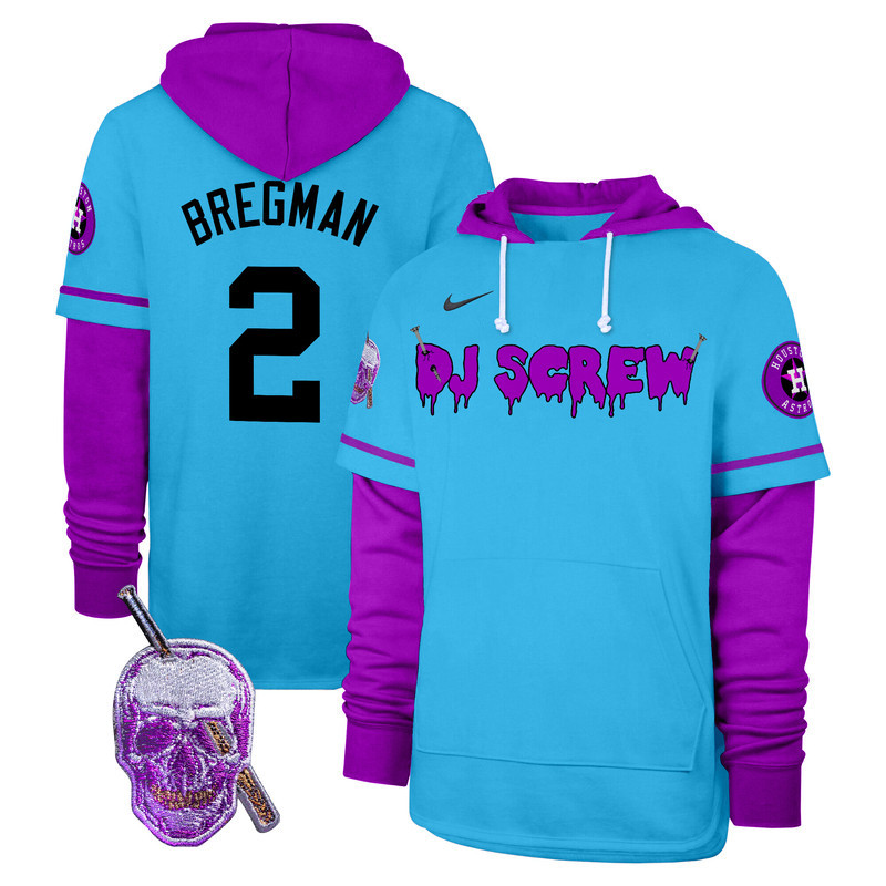 Men's Astros DJ Screw Shortstop Pullover Hoodie - All Stitched