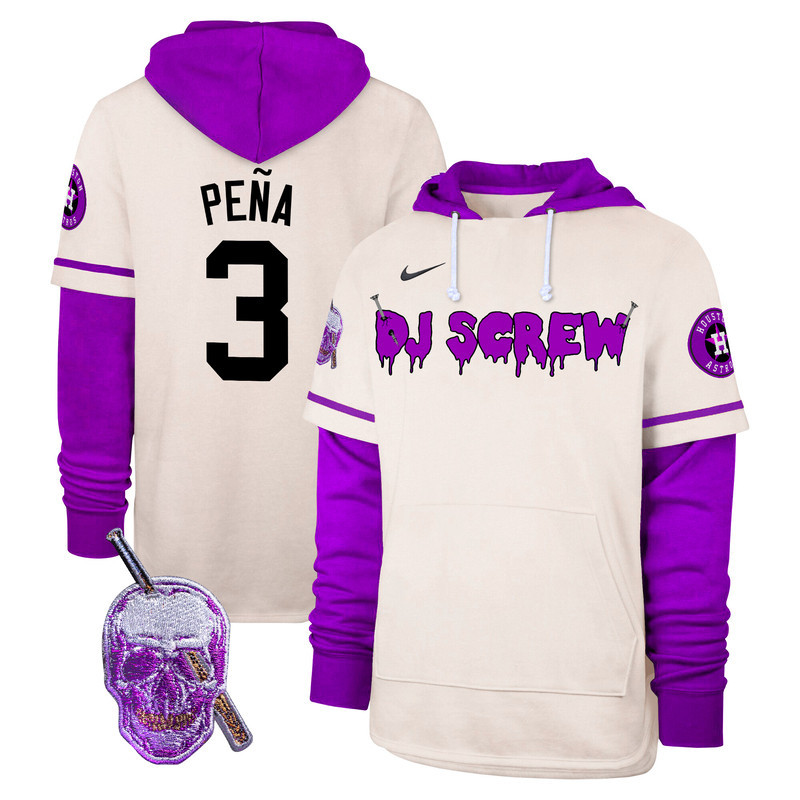 Men's Astros DJ Screw Shortstop Pullover Hoodie - All Stitched