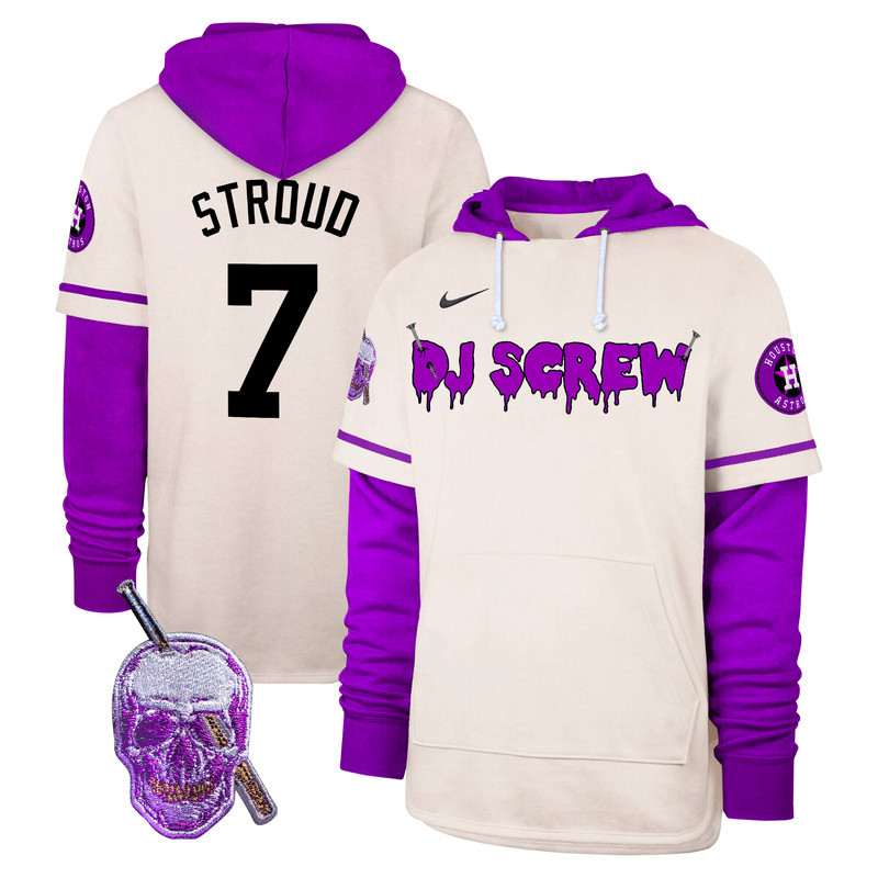 Men's Astros DJ Screw Shortstop Pullover Hoodie - All Stitched