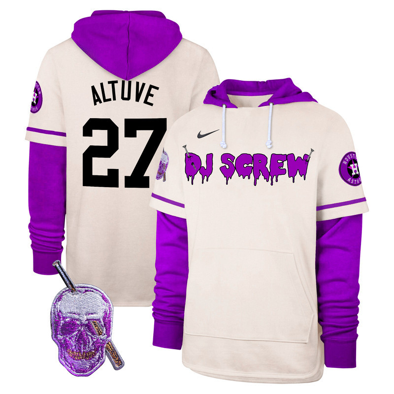Men's Astros DJ Screw Shortstop Pullover Hoodie - All Stitched