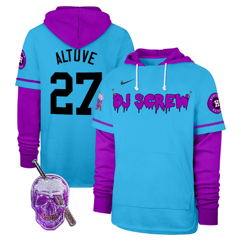 Men's Astros DJ Screw Shortstop Pullover Hoodie - All Stitched