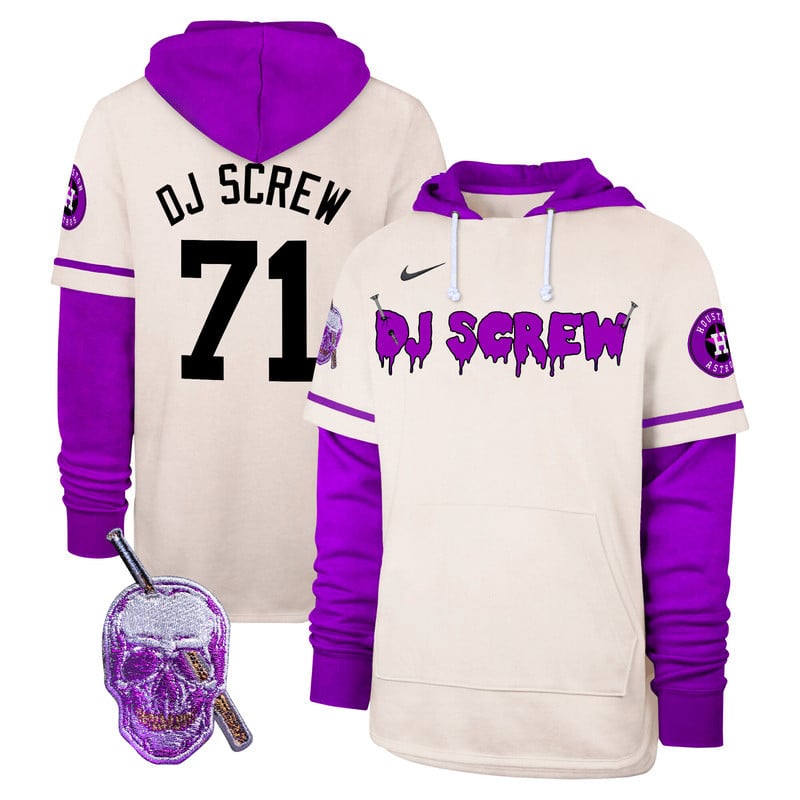 Men's Astros DJ Screw Shortstop Pullover Hoodie - All Stitched