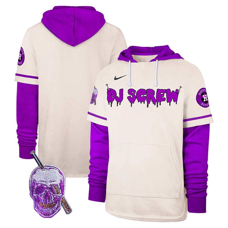 Men's Astros DJ Screw Shortstop Pullover Hoodie - All Stitched