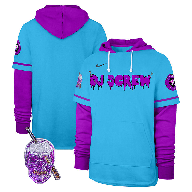 Men's Astros DJ Screw Shortstop Pullover Hoodie - All Stitched