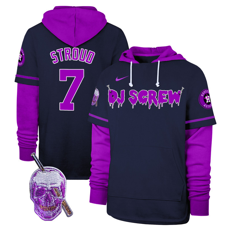 Men's Astros DJ Screw Shortstop Pullover Hoodie - All Stitched