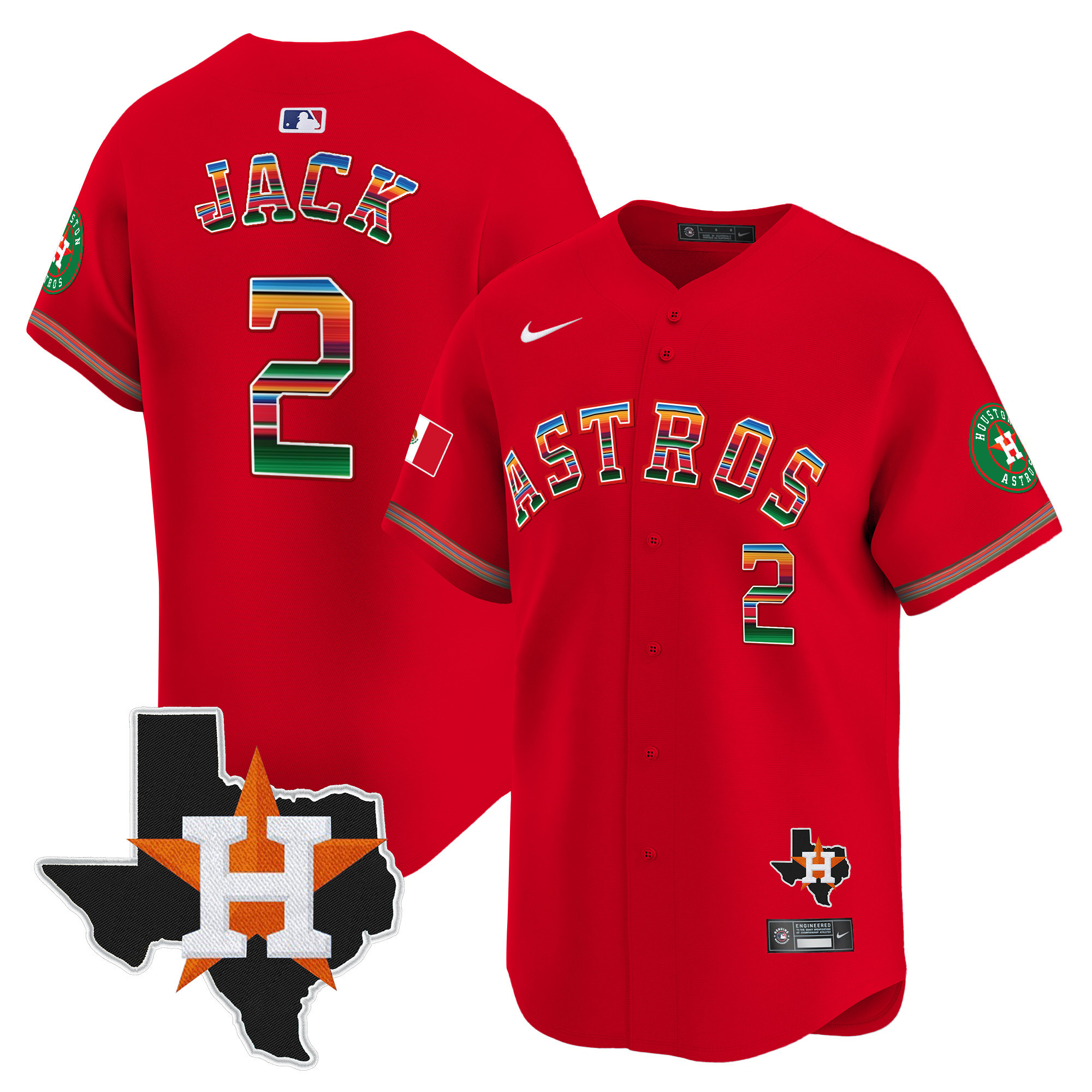 Men's Astros Mexico Texas Patch Vapor Premier Limited Jersey - All Stitched