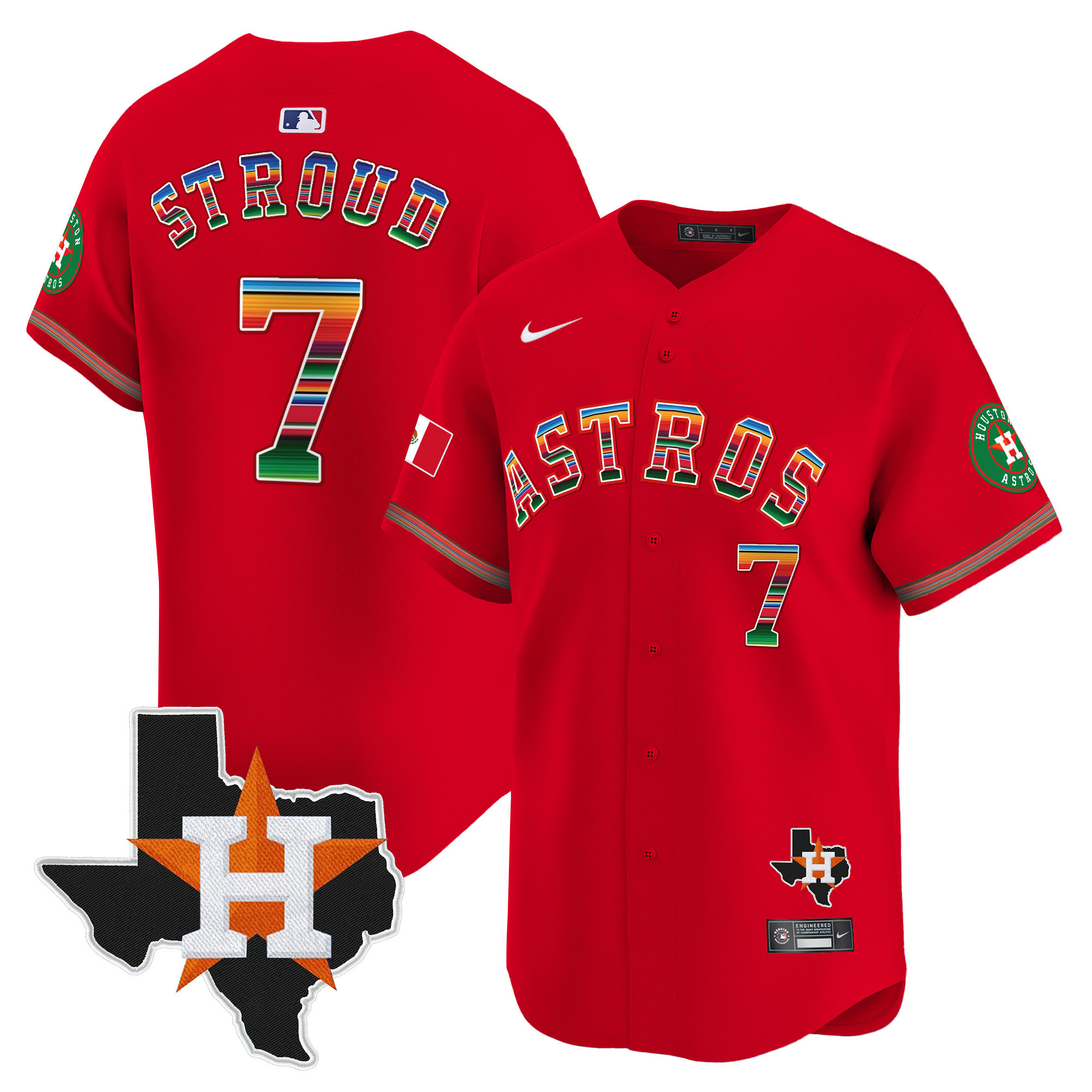 Men's Astros Mexico Texas Patch Vapor Premier Limited Jersey - All Stitched