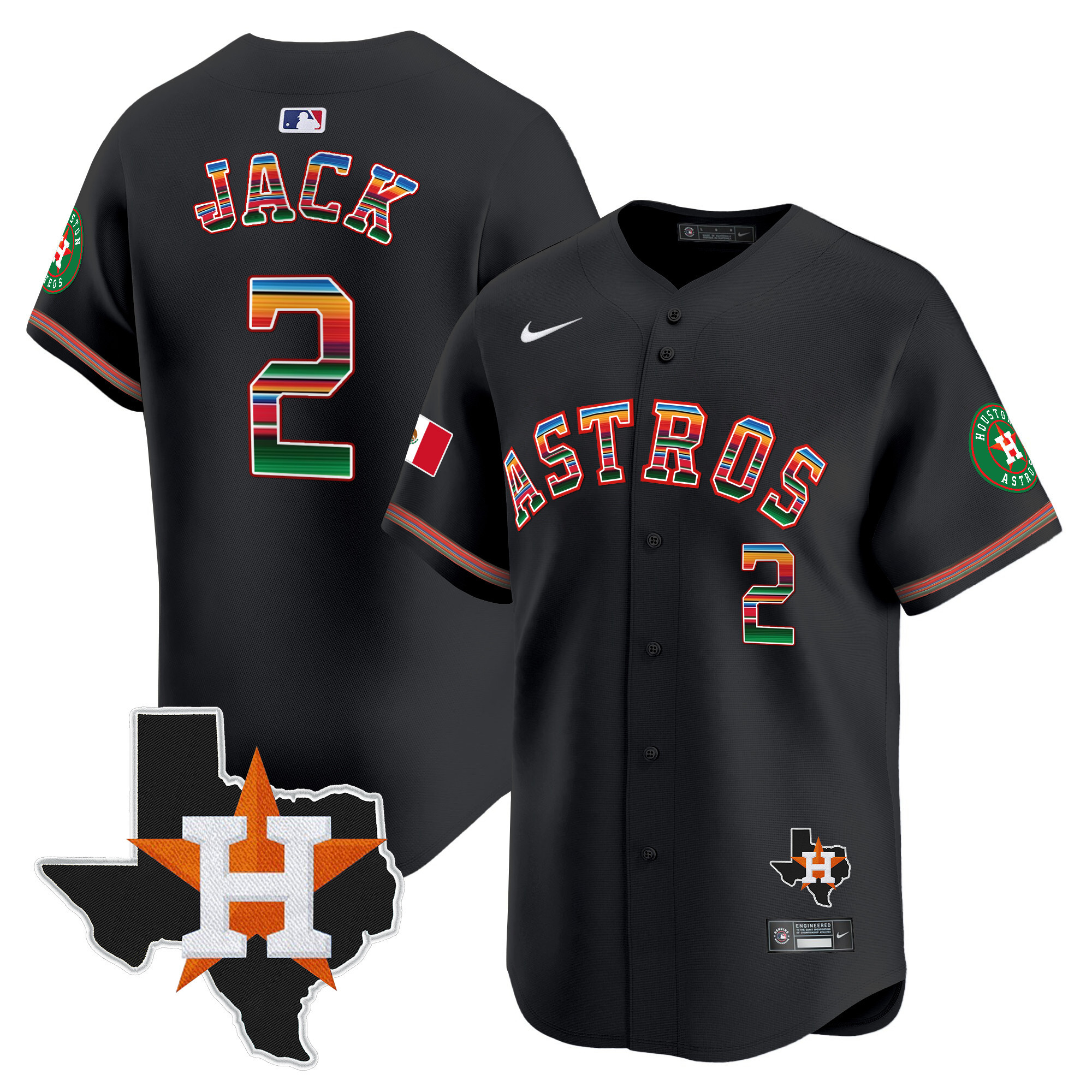 Men's Astros Mexico Texas Patch Vapor Premier Limited Jersey - All Stitched