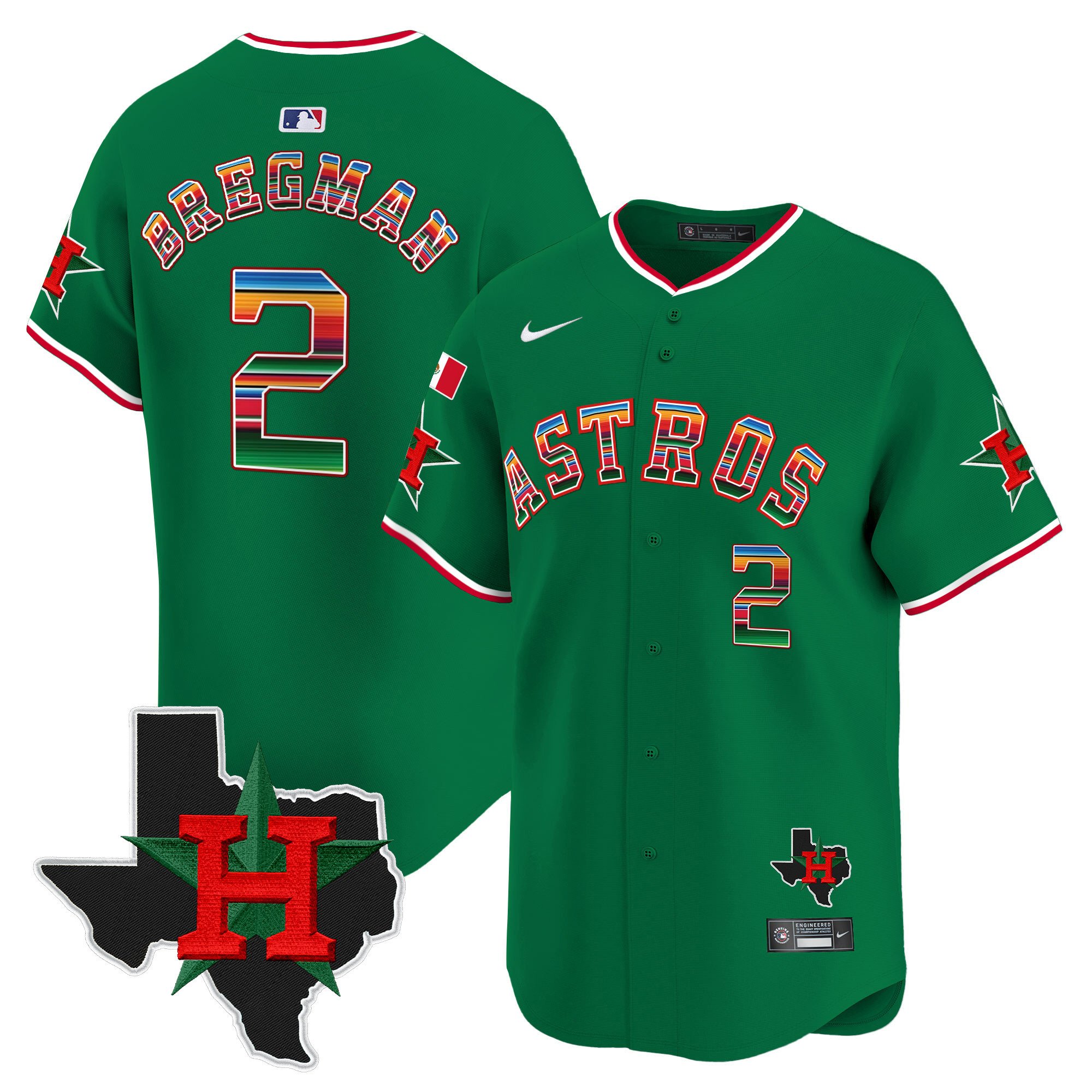 Men's Astros Mexico Texas Patch Vapor Premier Limited Jersey V2 - All Stitched