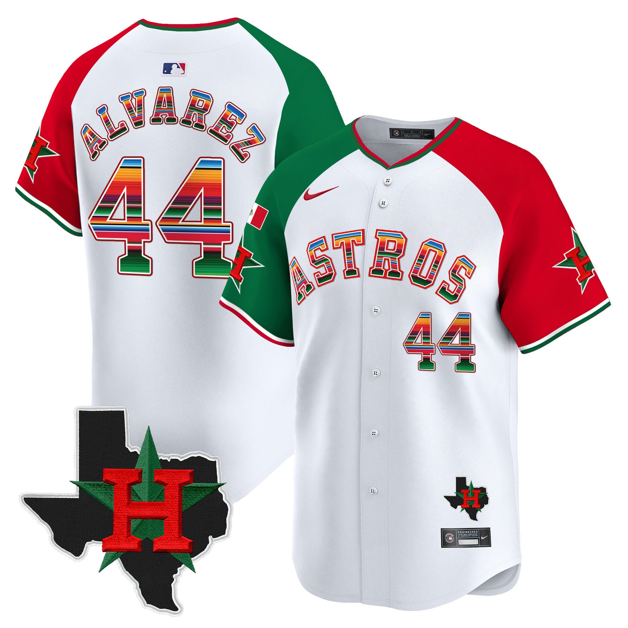 Men's Astros Mexico Texas Patch Vapor Premier Limited Jersey V2 - All Stitched