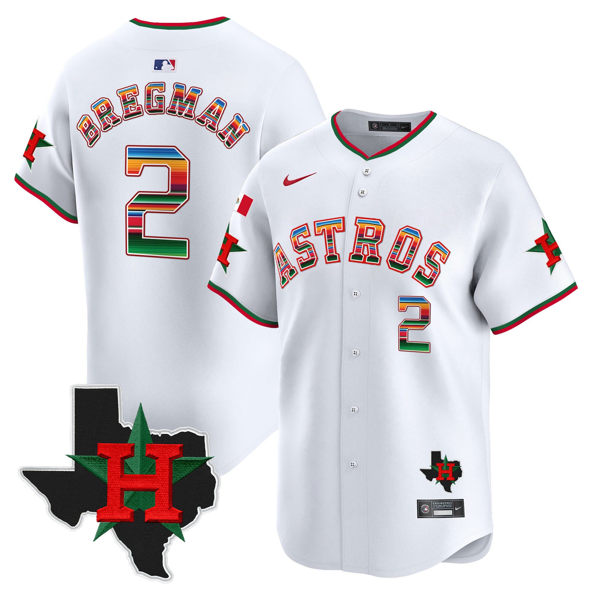 Men's Astros Mexico Texas Patch Vapor Premier Limited Jersey V2 - All Stitched