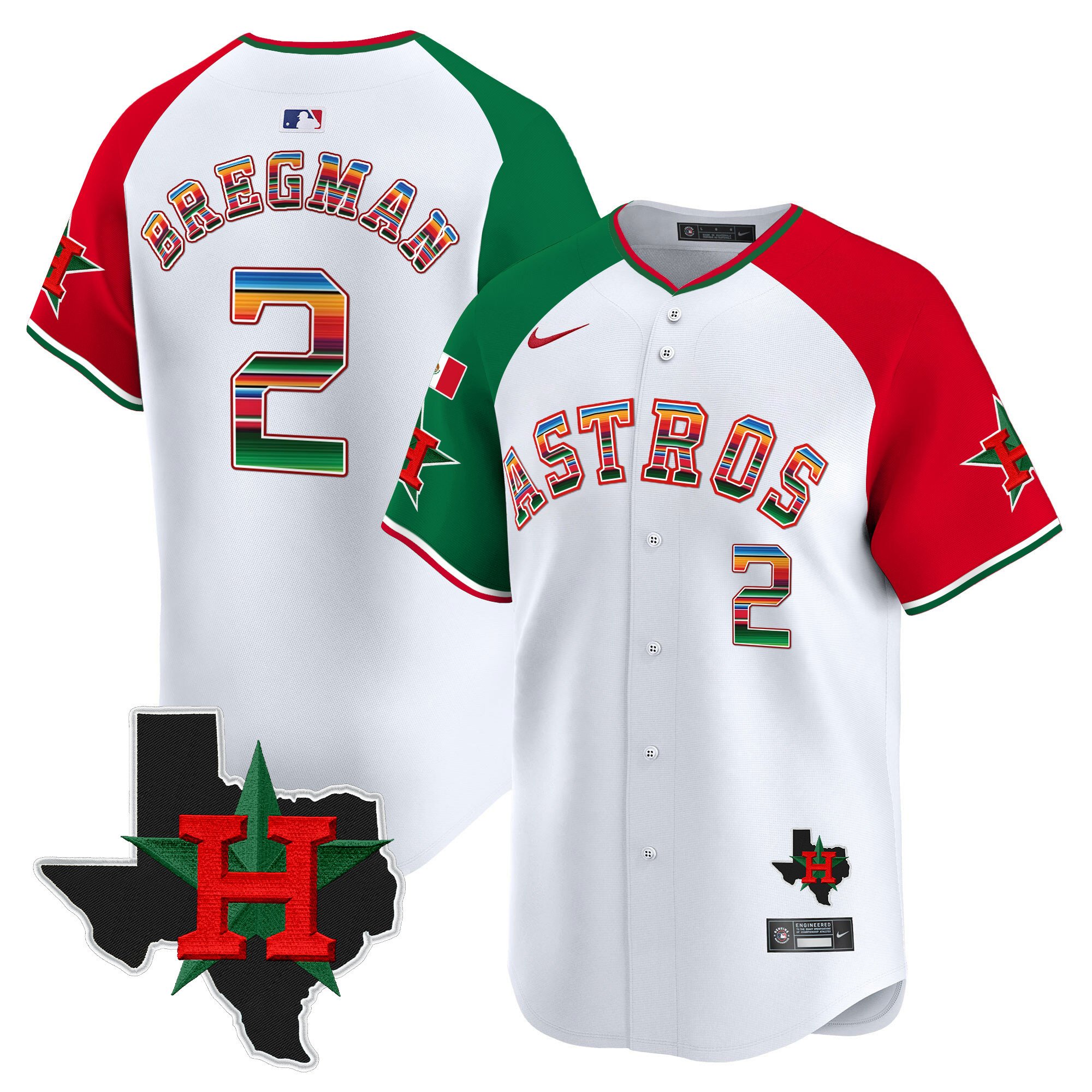 Men's Astros Mexico Texas Patch Vapor Premier Limited Jersey V2 - All Stitched