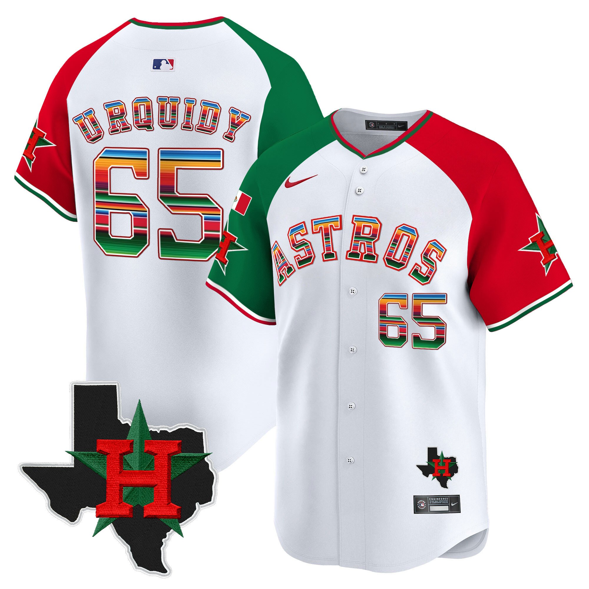 Men's Astros Mexico Texas Patch Vapor Premier Limited Jersey V2 - All Stitched