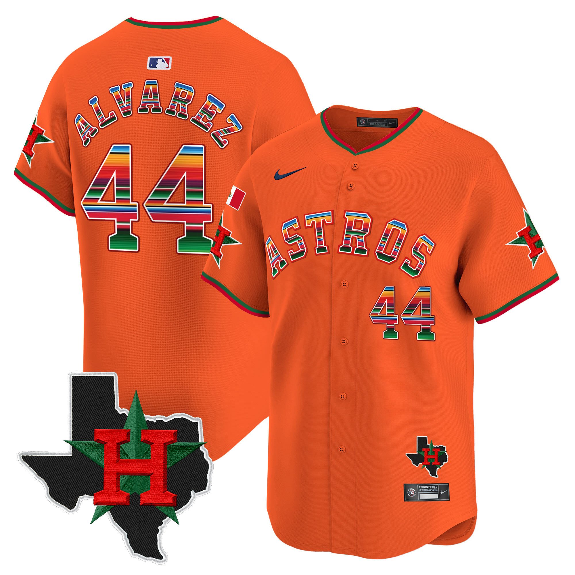 Men's Astros Mexico Texas Patch Vapor Premier Limited Jersey V2 - All Stitched
