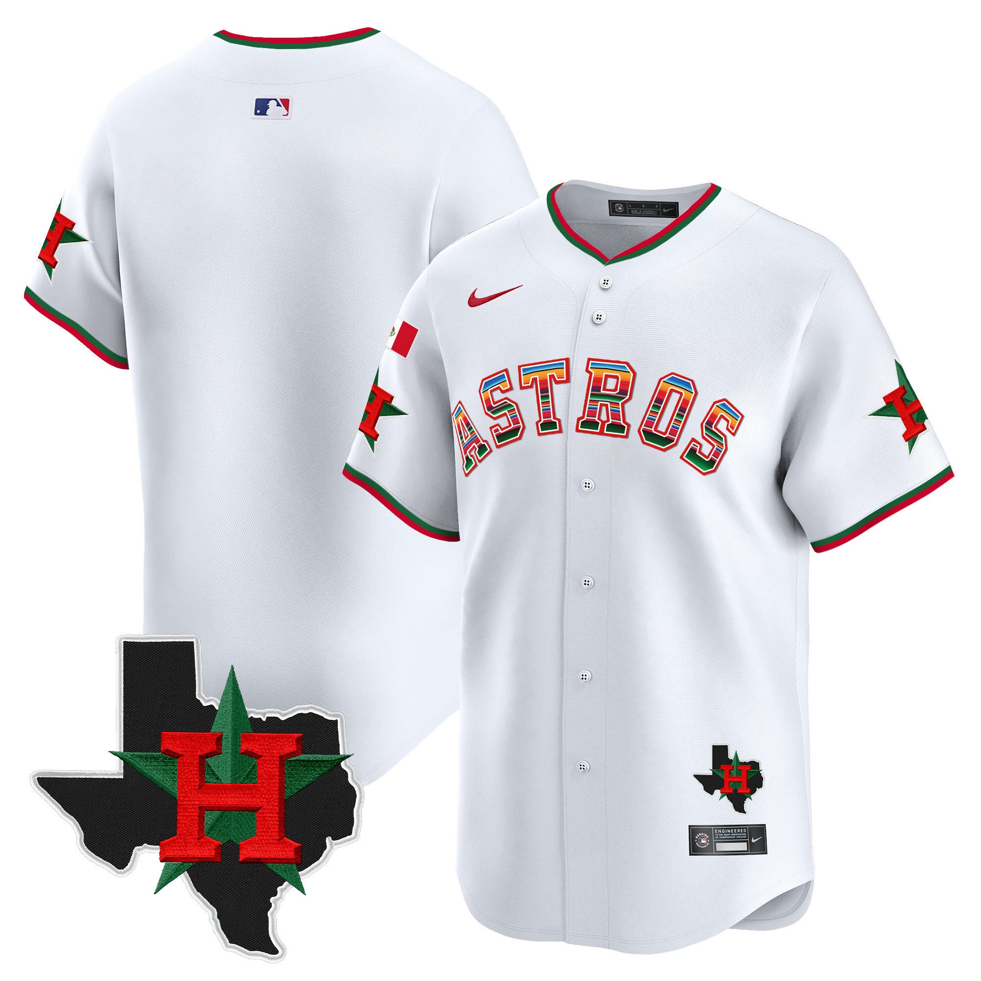 Men's Astros Mexico Texas Patch Vapor Premier Limited Jersey V2 - All Stitched