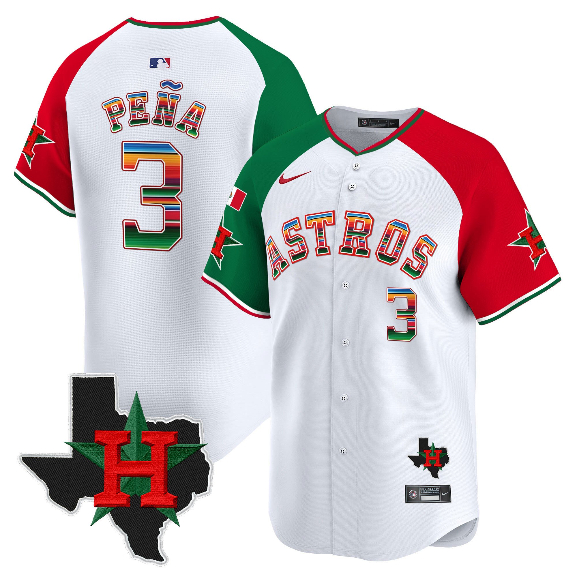 Men's Astros Mexico Texas Patch Vapor Premier Limited Jersey V2 - All Stitched