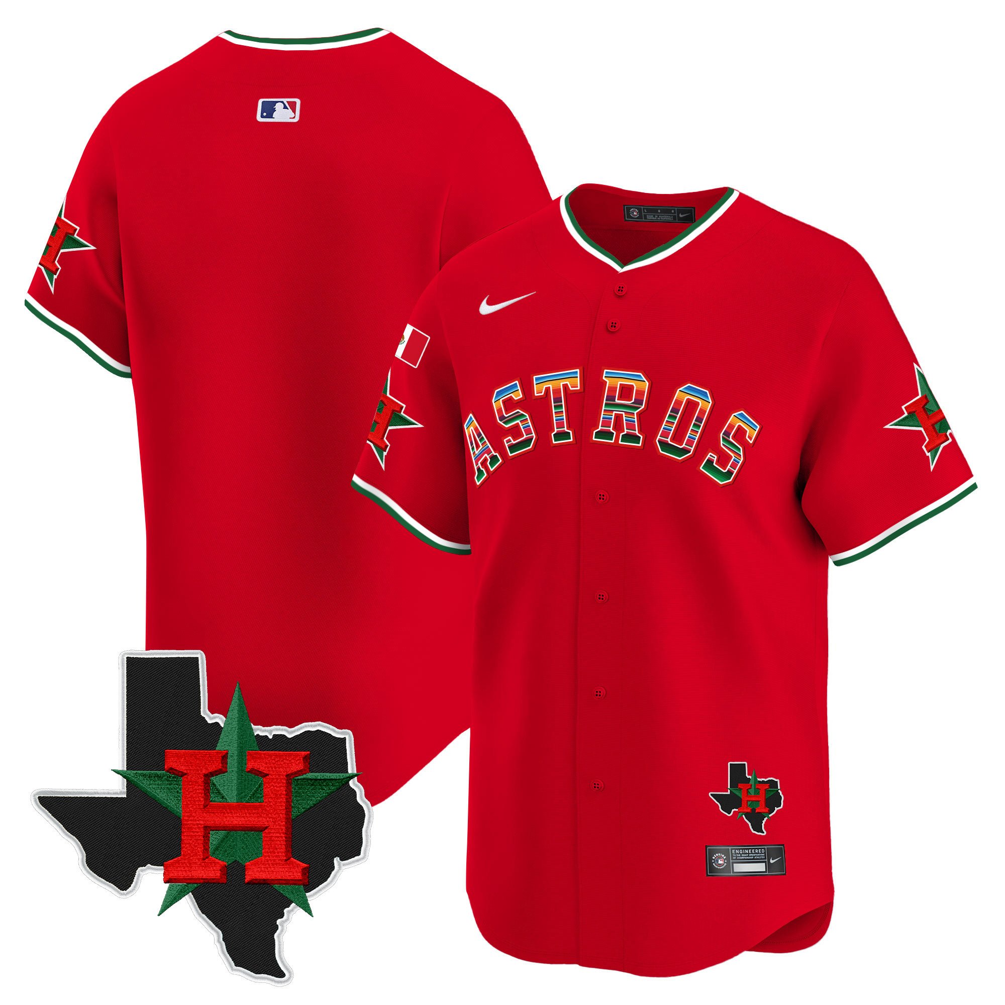 Men's Astros Mexico Texas Patch Vapor Premier Limited Jersey V2 - All Stitched