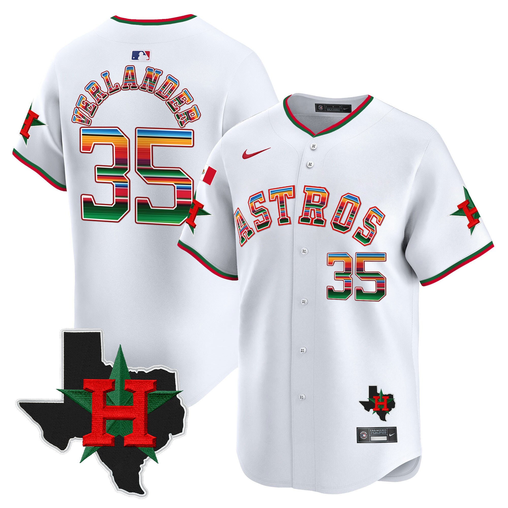 Men's Astros Mexico Texas Patch Vapor Premier Limited Jersey V2 - All Stitched