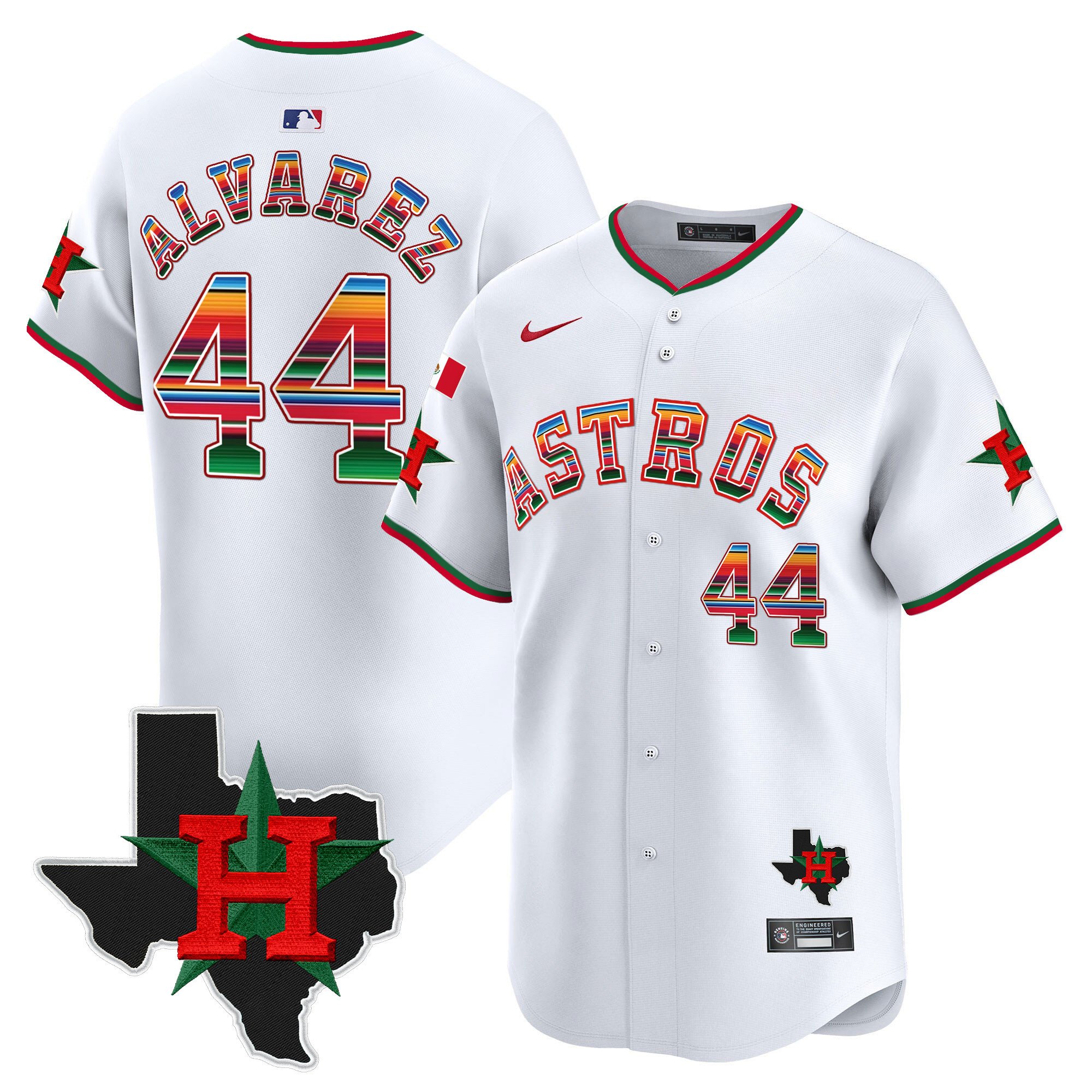 Men's Astros Mexico Texas Patch Vapor Premier Limited Jersey V2 - All Stitched