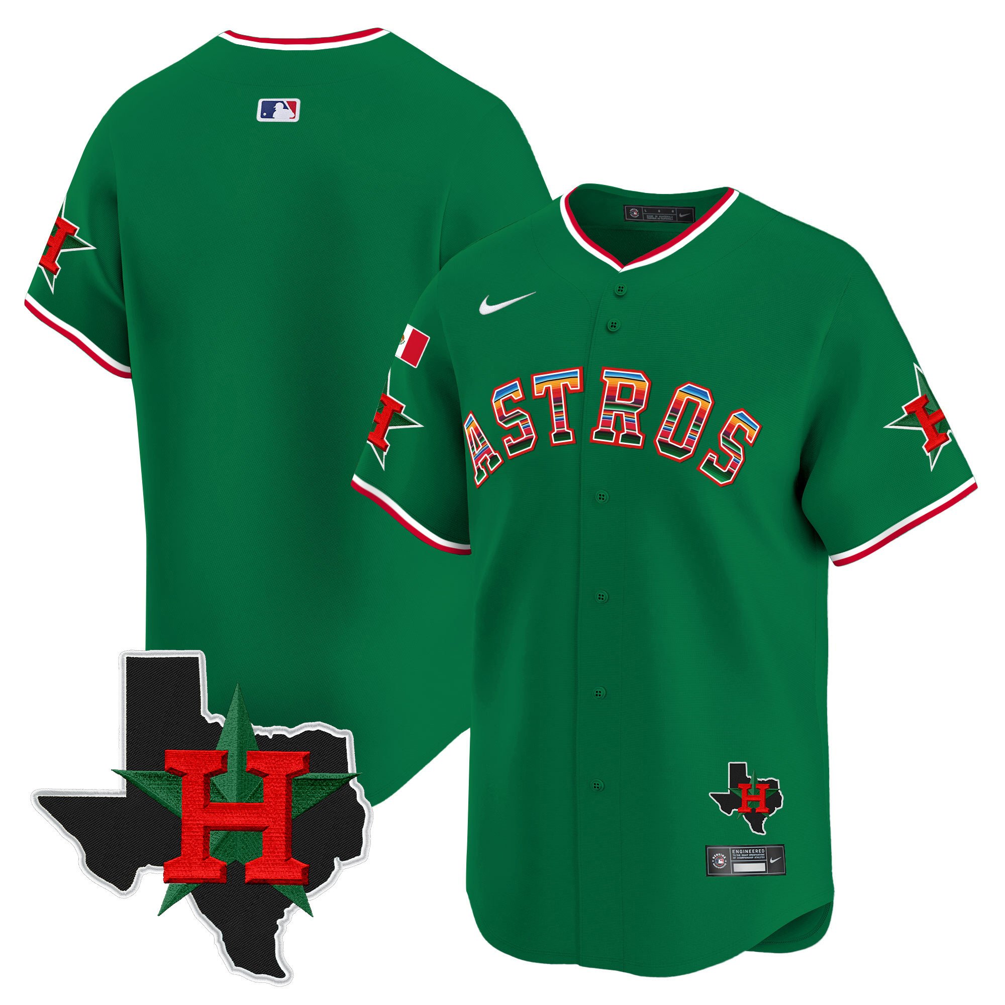 Men's Astros Mexico Texas Patch Vapor Premier Limited Jersey V2 - All Stitched