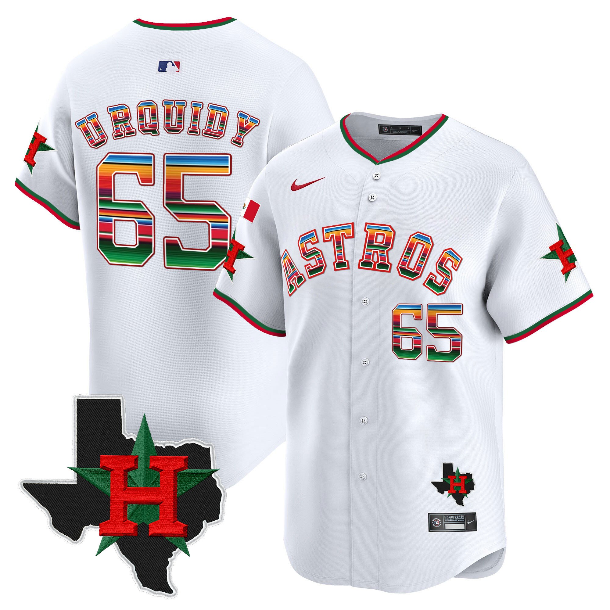 Men's Astros Mexico Texas Patch Vapor Premier Limited Jersey V2 - All Stitched